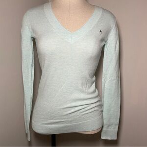 Fresh Tommy Hilfiger Light Mint Green V-Neck Sweater Size: Extra Extra Small NWT